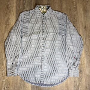 Robert Graham Button Down Dress Shirt luxury flip cuff geometric